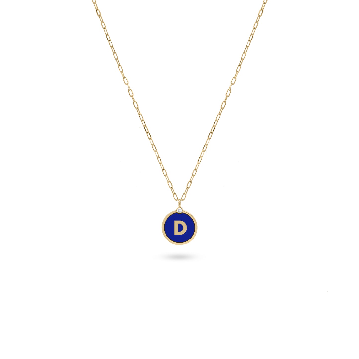 Initial Letter Coin Diamond Necklace