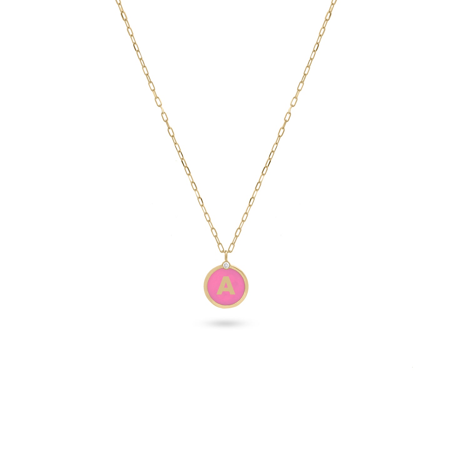 Initial Letter Coin Diamond Necklace