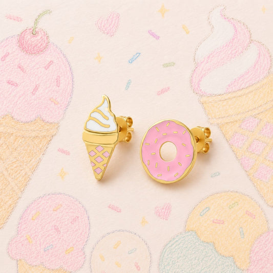 Ice Cream & Donut Stud Earrings